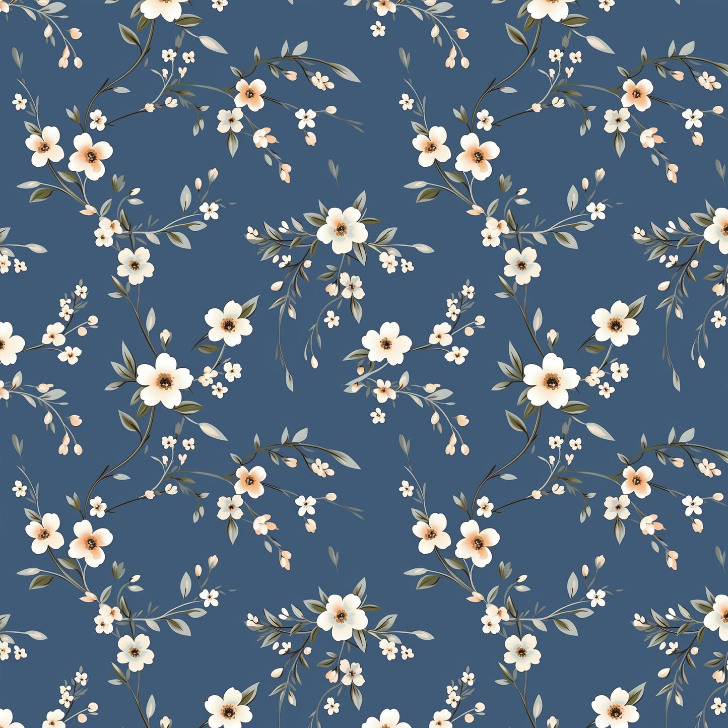 VB Blümchen blau creme