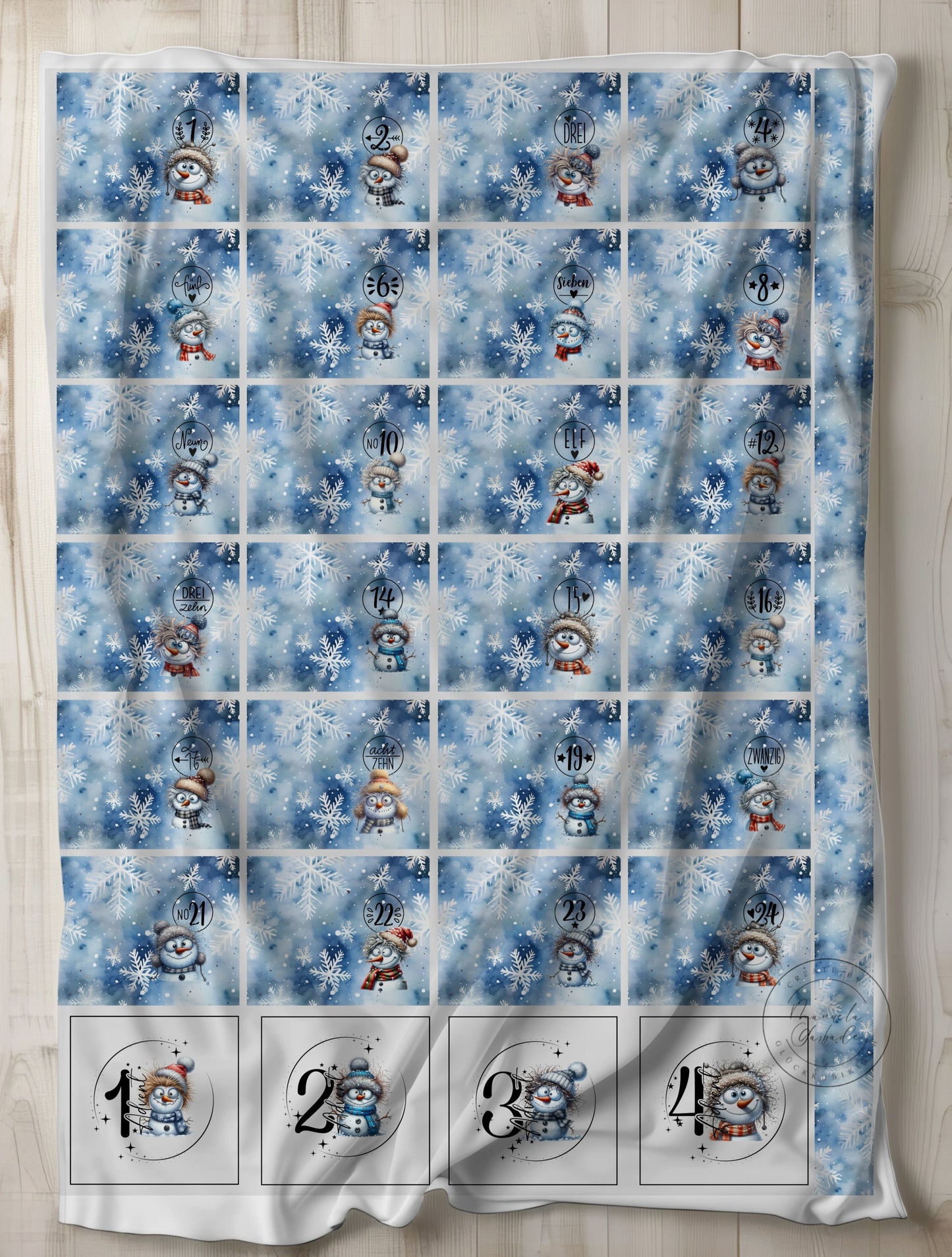 VB DIY Adventskalender Schneemann Frosti = zum selber ausschneiden und nähen