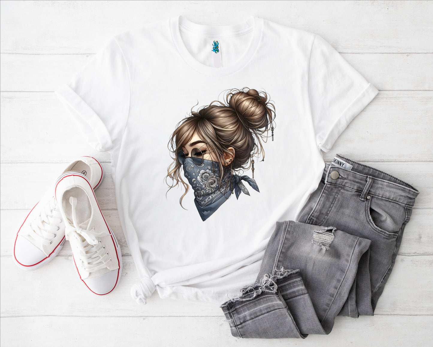 Girl m Bandana I Bügelbild