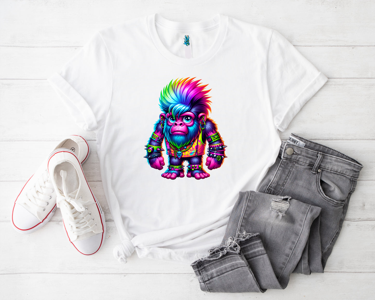 Neon Bigfoot I Bügelbild