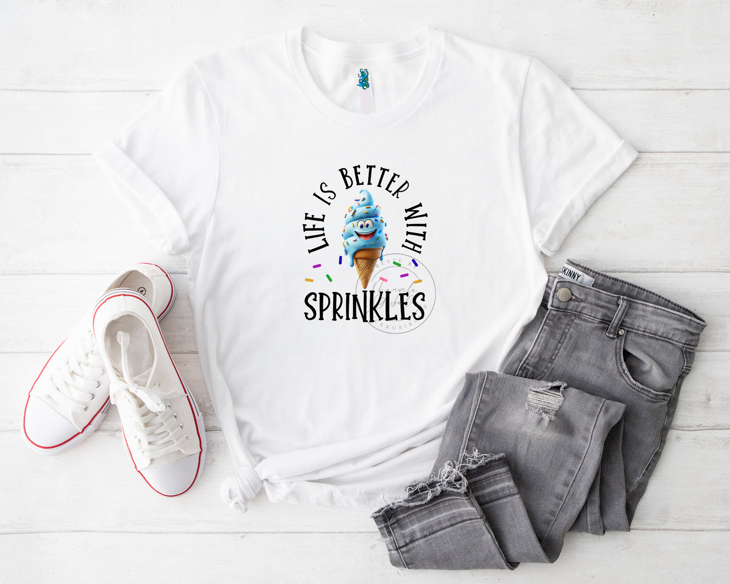 Eis "Life ist better with Sparkles" Bügelbild