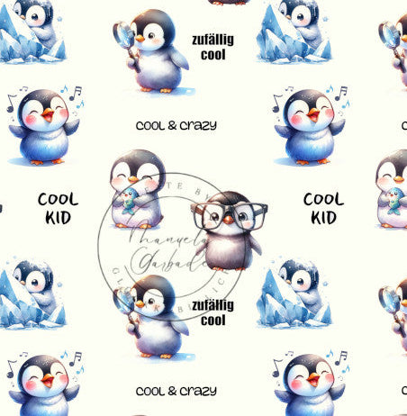 VB Pingu cool kid Weiß + Text