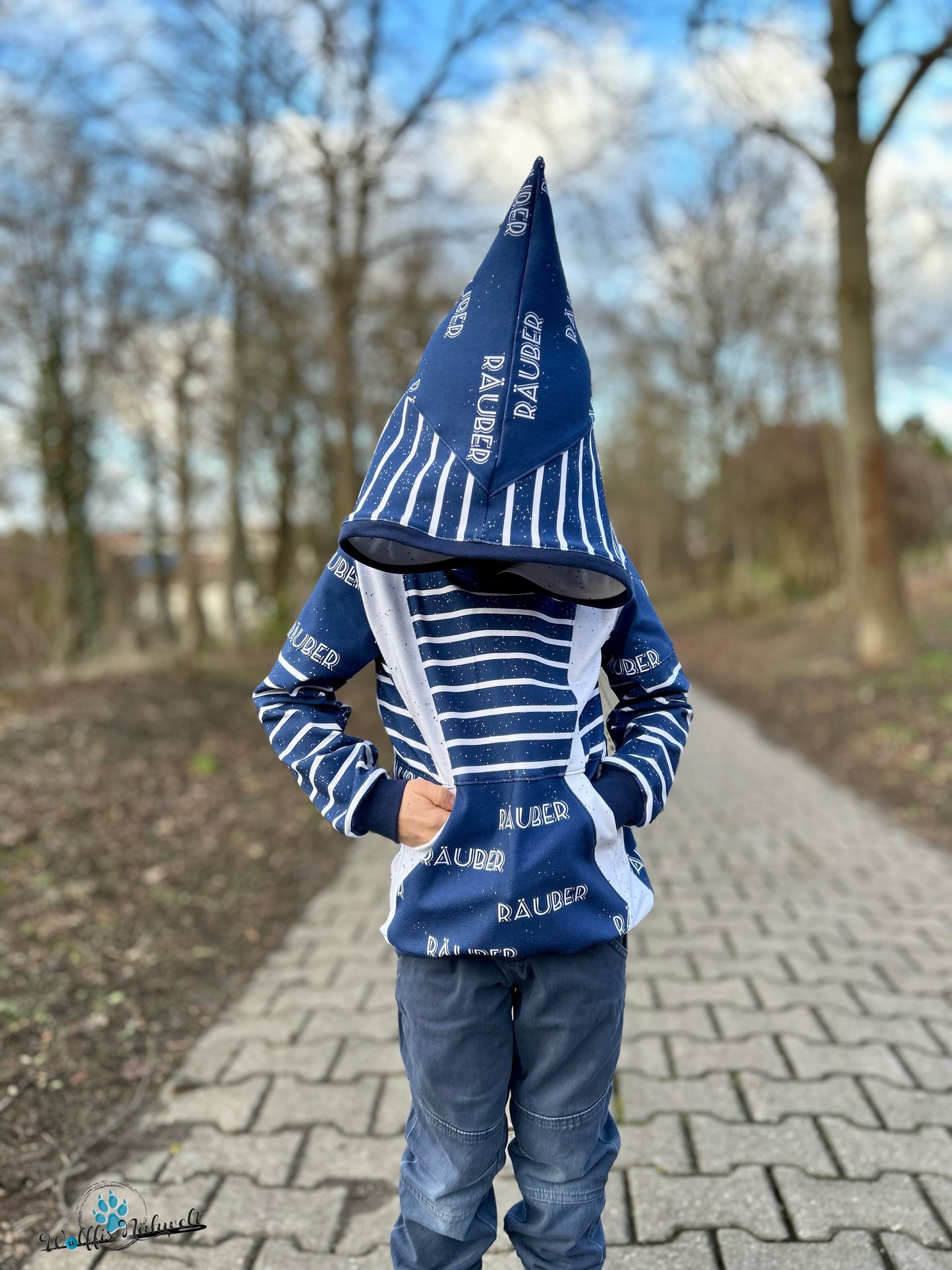 Räuber Kombi Streifen blaugrau