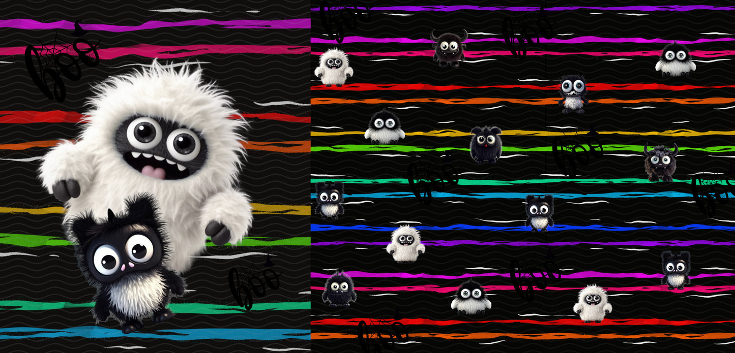 VB Monster boo bunte Streifen Panel 75x volle Breite cm