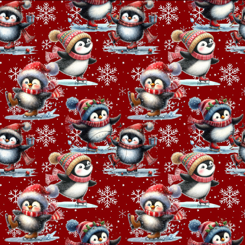 Winter-Weihnachts Pinguin rot
