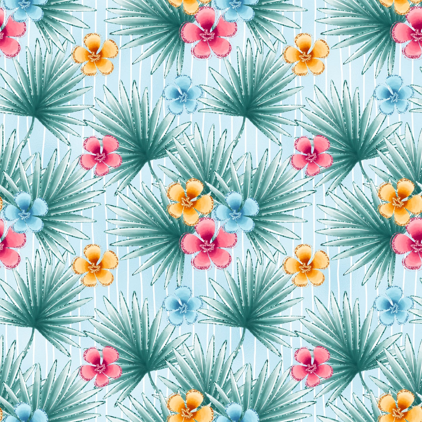 Summer Vibes Kids Blumen hellblau