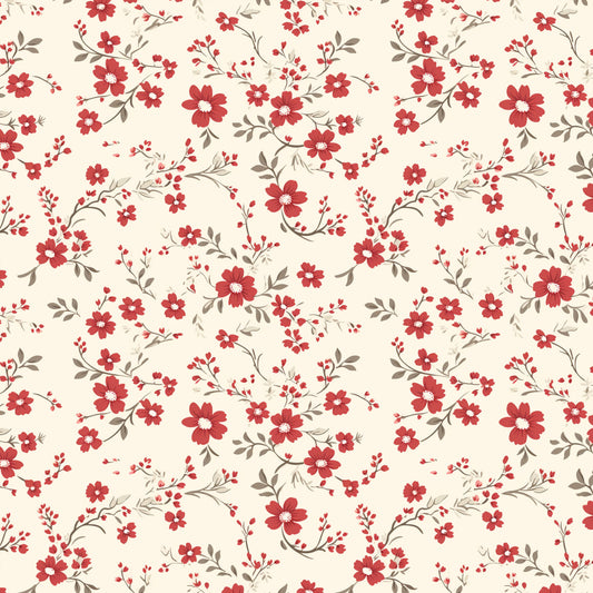 VB Blümchen creme, rot