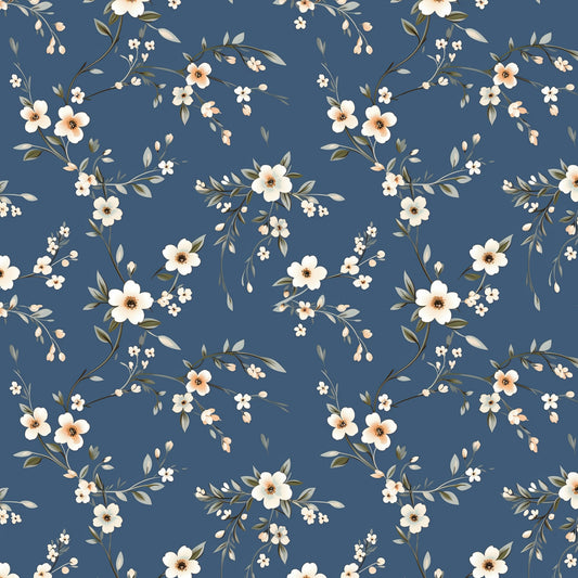 VB Blümchen blau creme