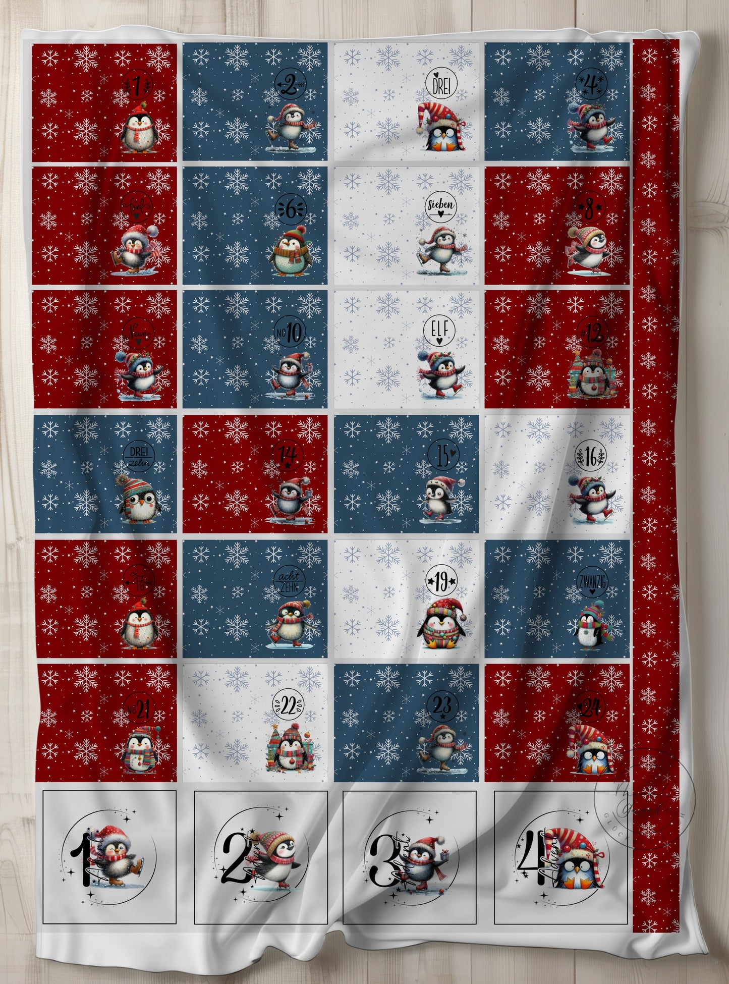 VB  DIY Adventskalender Pinguine = zum selber ausschneiden und nähen