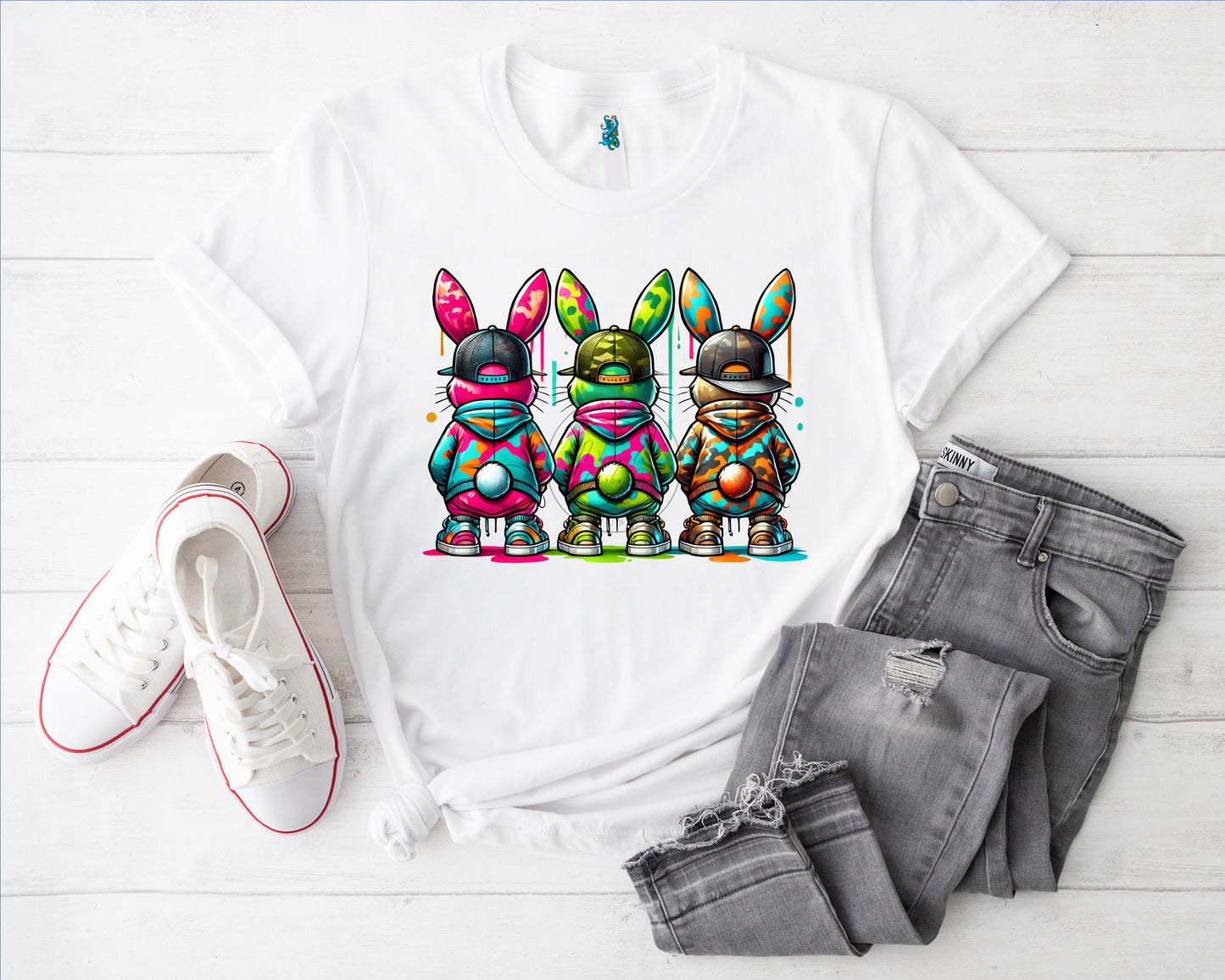 Hase 3xHops Bügelbild