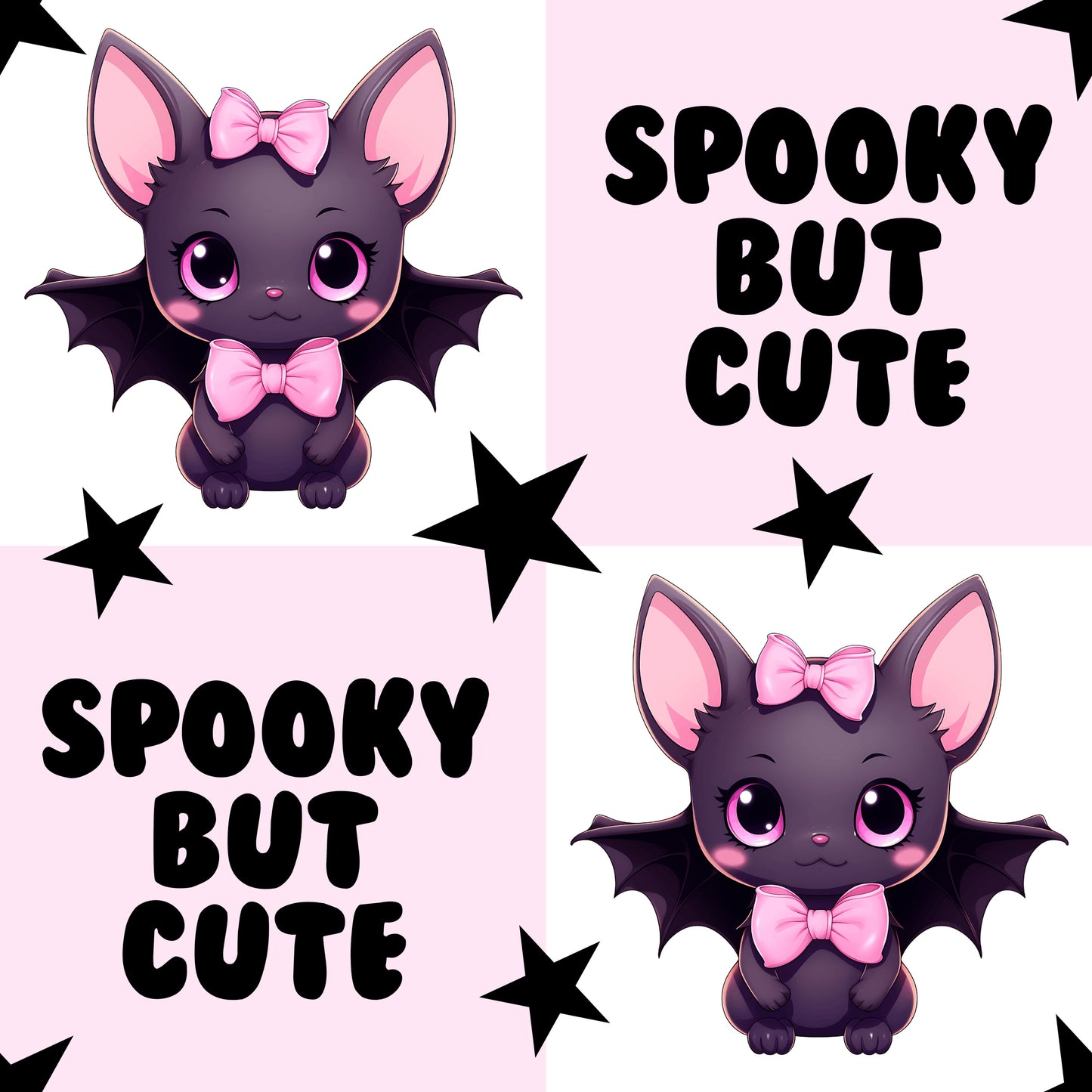 VB Halloween Fledermaus Spooky rosa-weiß