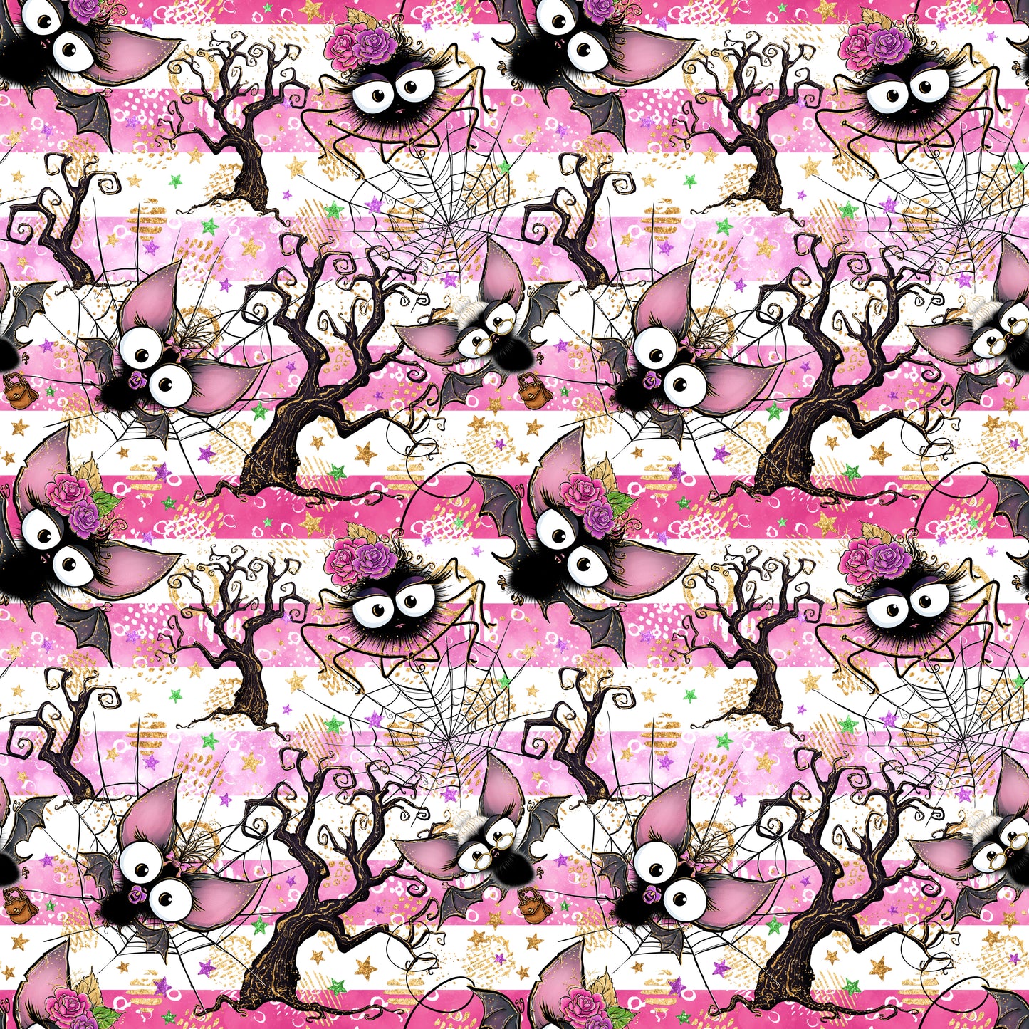 VB Halloween Bat Family Flatter pink Streifen