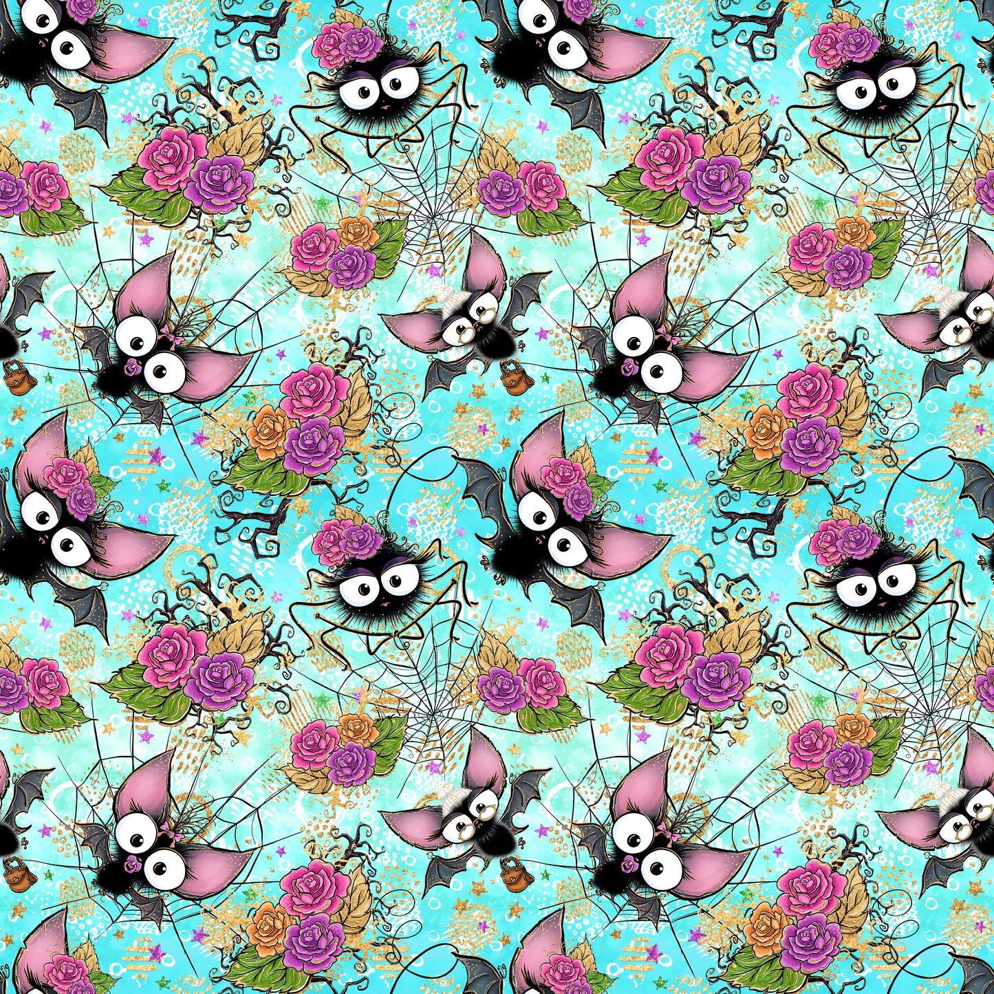 VB Halloween Bat Family Flatter hellblau