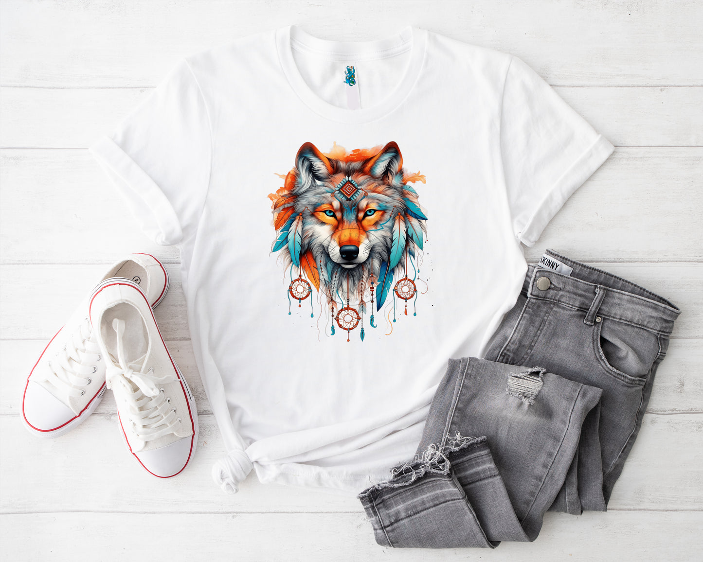 Boho Wolf IV Bügelbild