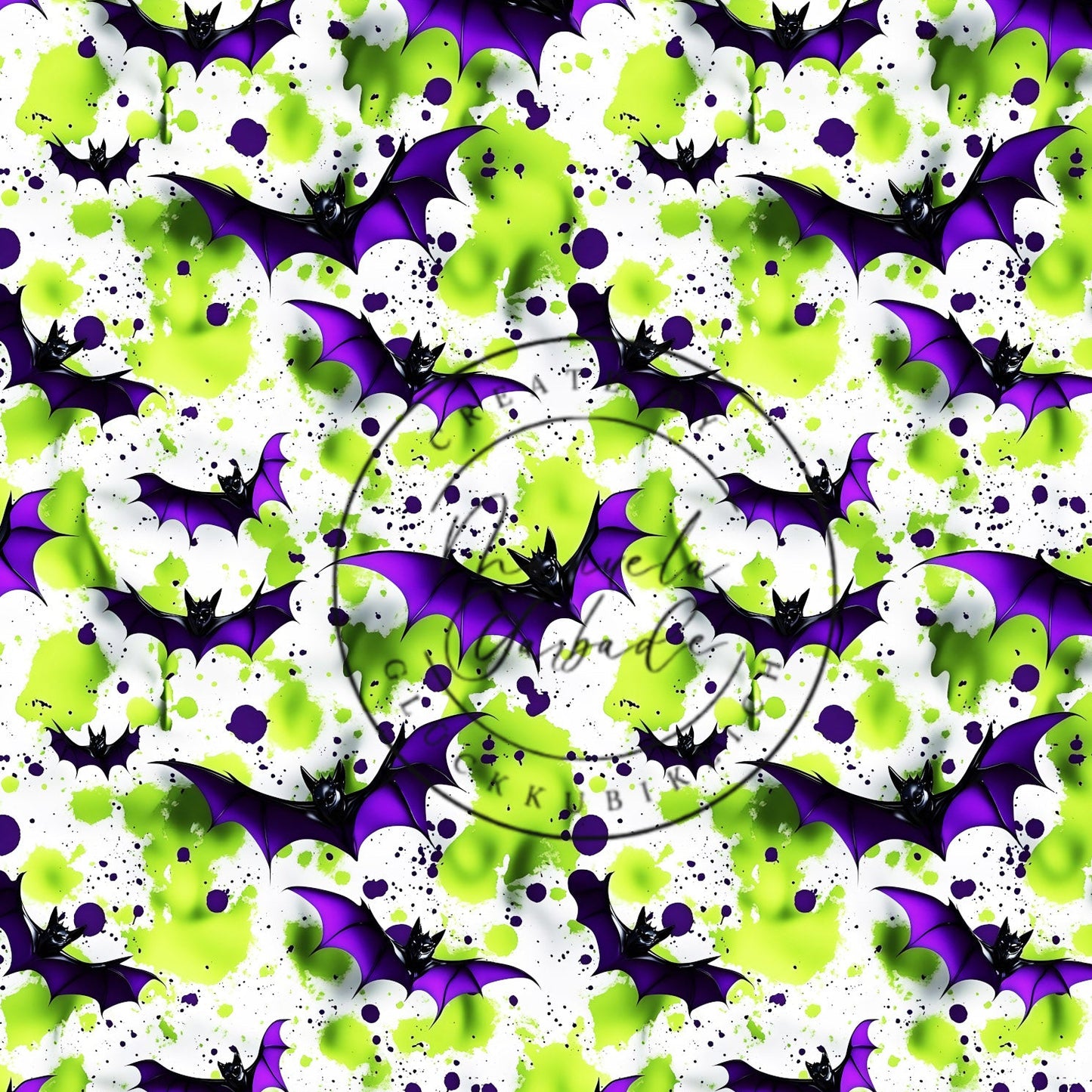 VB Halloween Fledermaus lila, neongrün