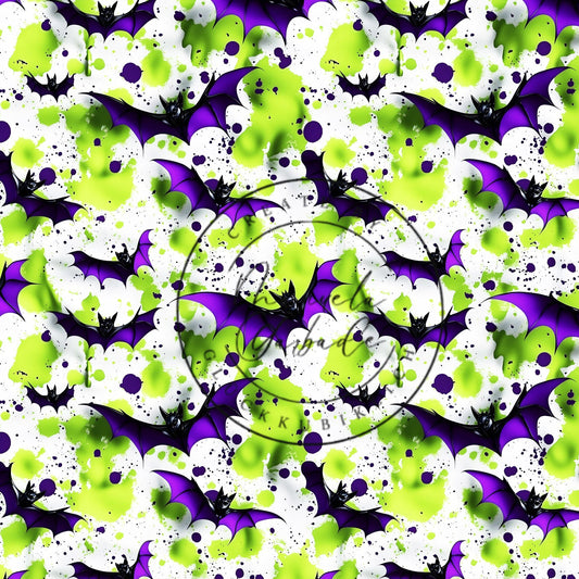 VB Halloween Fledermaus lila, neongrün