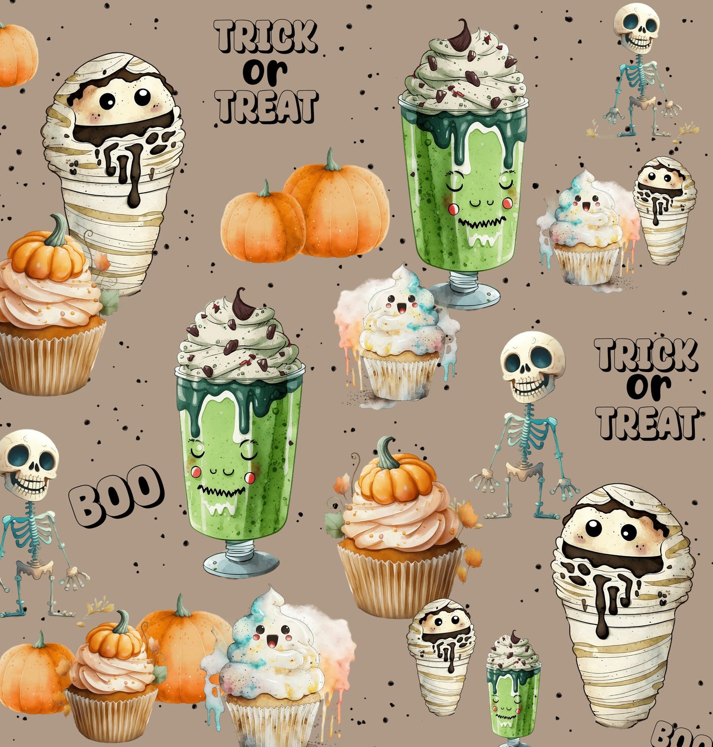 French Terry Trick or Treats creme