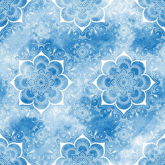 Boho Wolf Kombistoff Blume-blau