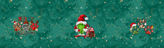 Hundeweihnachten grün Sterne Panel 50x volle Breite cm