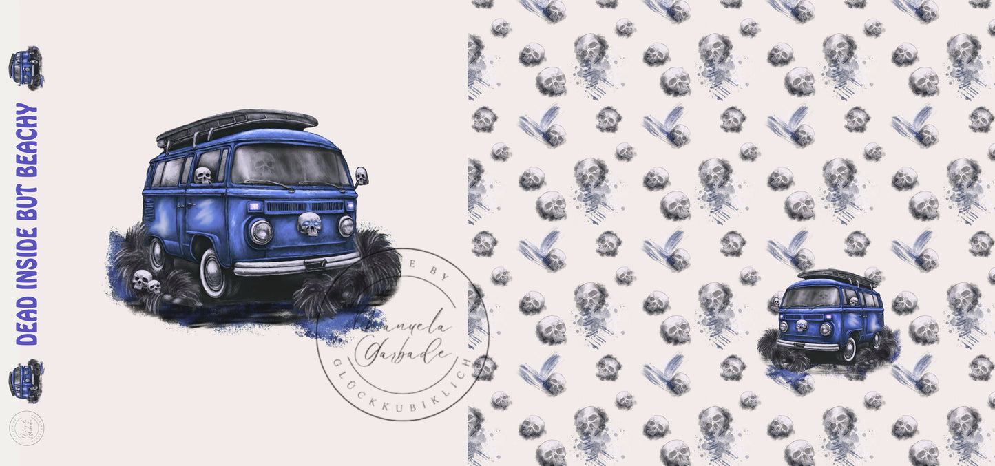 VB Skull Bulli blau 75x volle Breite cm