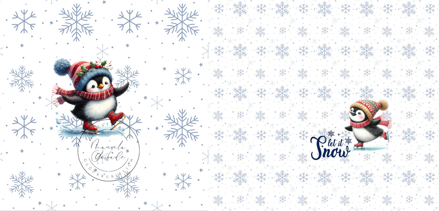 VB Winter-Weihnachts Pinguin weiß niedlich Panel 75x volle Breite cm